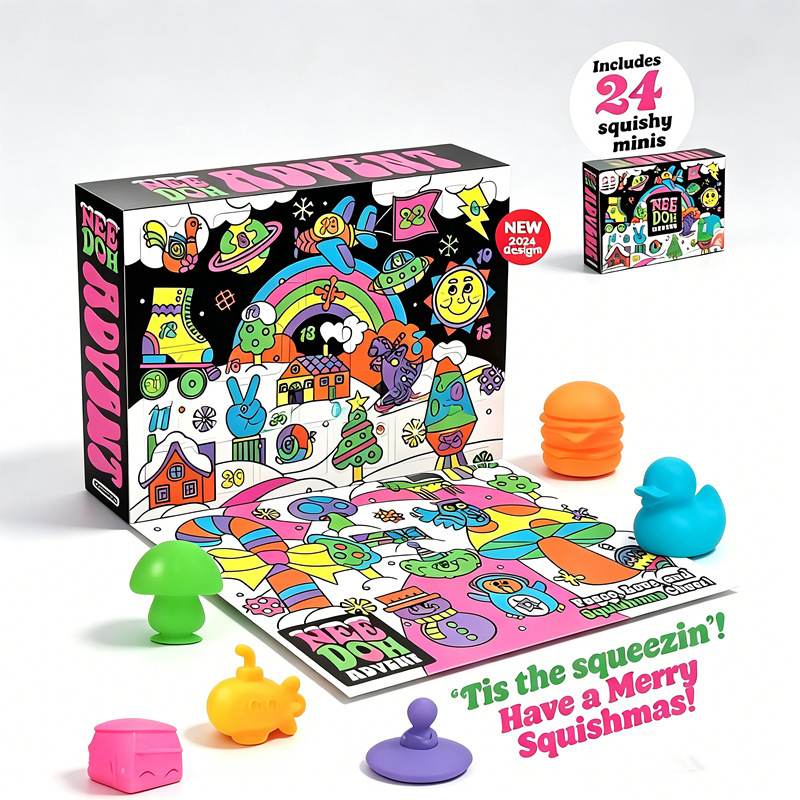 Advent Calendar Gift - Kerst 24-daagse adventskalender, mini squishy sensorisch