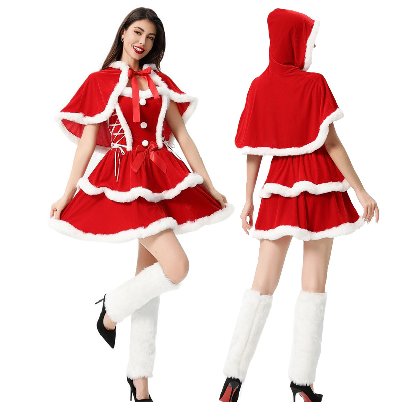 Elf Costume Christmas - Carnaval Vakantie Kerstman Voor Dame Kostuum