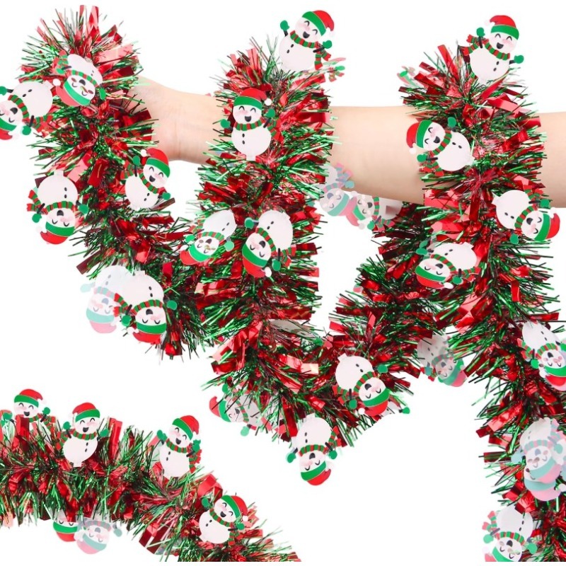 2M roodgroene kerstglinstergor - Tinsel Garland Decoration recensie en prijs